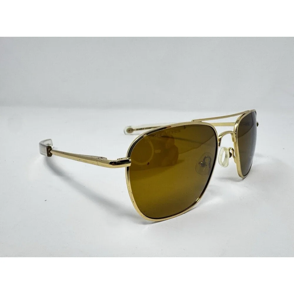 Eagle Eyes Freedom Sunglasses Gold Metal Frame Yellow Lens 50-18-140 Vintage